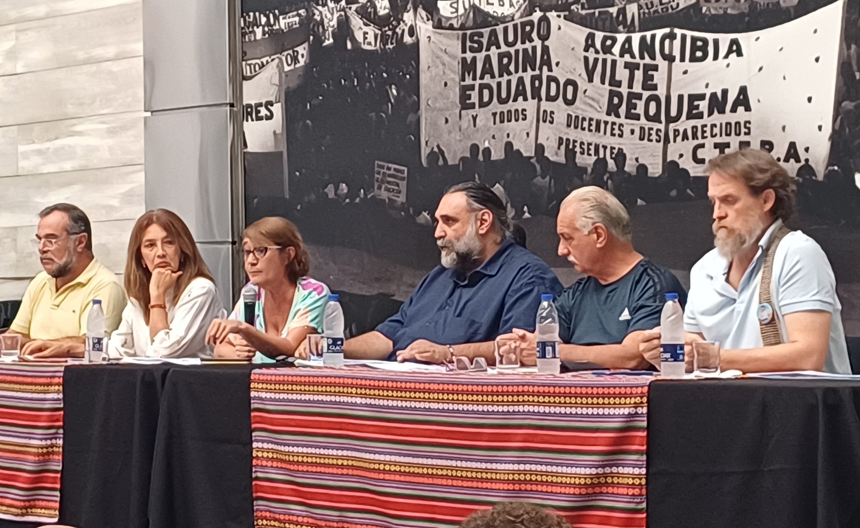 Sonia Alesso y Roberto Baradel, en un encuentro de CTERA