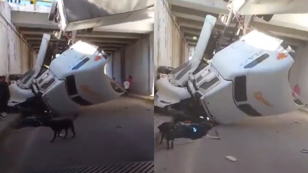 Tráiler cae de puente en la México-Querétaro; hay caos vial | VIDEO