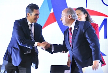 En el Foro América Libre también participó el expresidente Felipe Calderón.
Crédito: X /@JorgeRoHe