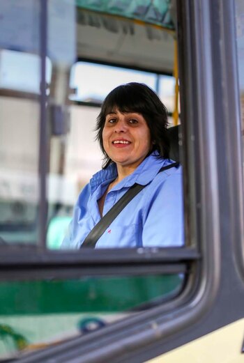 Erica Borda, chofer de coletivo