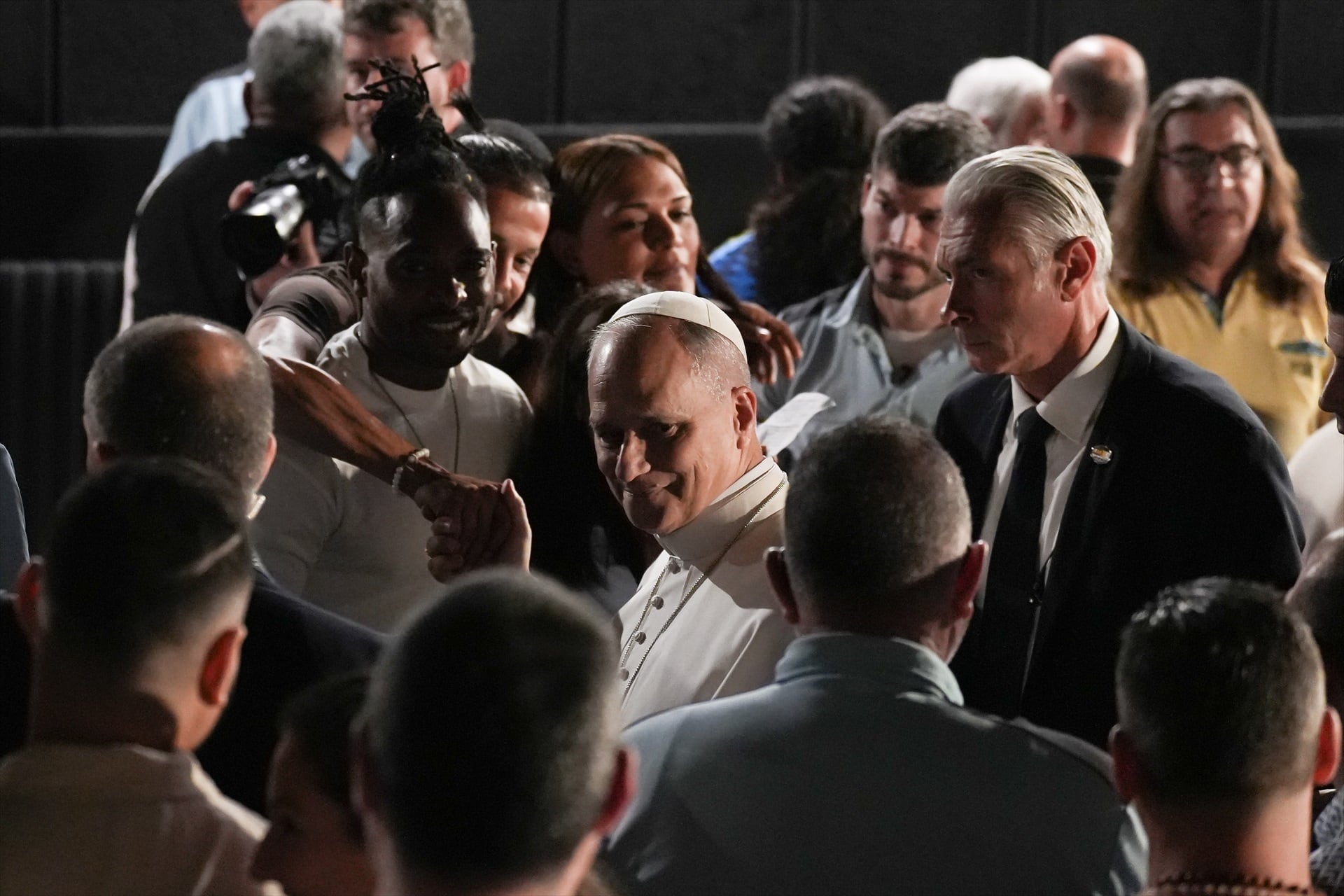 El Papa León XIV durante su visita al centro penitenciario ‘Brians 1’, en Barcelona. (David Zorrakino / Europa Press)