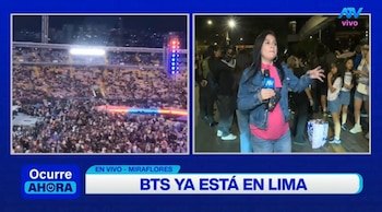 BTS en Lima: ARMY toma los alrededores del hotel y espera con emoción la salida del grupo. Captura: ATV Noticias.