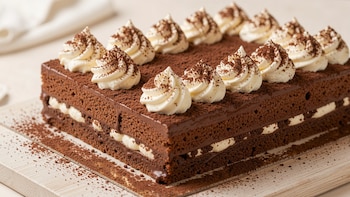 Cómo hacer una tarta de galletas y chocolate con copetes de crema de mascarpone: un postre frío que te atrapa desde el primer momento