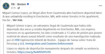El hallazgo de fotografías y videos de abuso sexual infantil en el teléfono de Miguel Gómez-López resultó central para la acusación y sentencia del caso en Massachusetts. (Cortesía: FBI Boston)