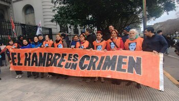 Un grupo de manifestantes piqueteros