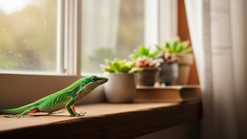 Lagartijas en paredes y pisos: