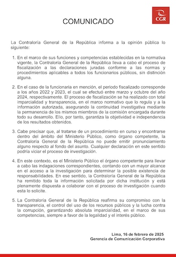 Crédito: Contraloría General de la