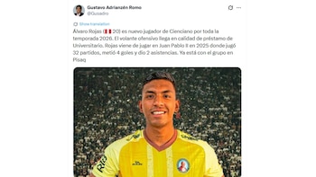 Álvaro Rojas jugará en Cienciano