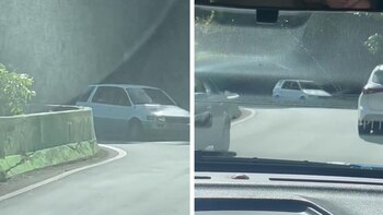 Un hombre manejó marcha atrás