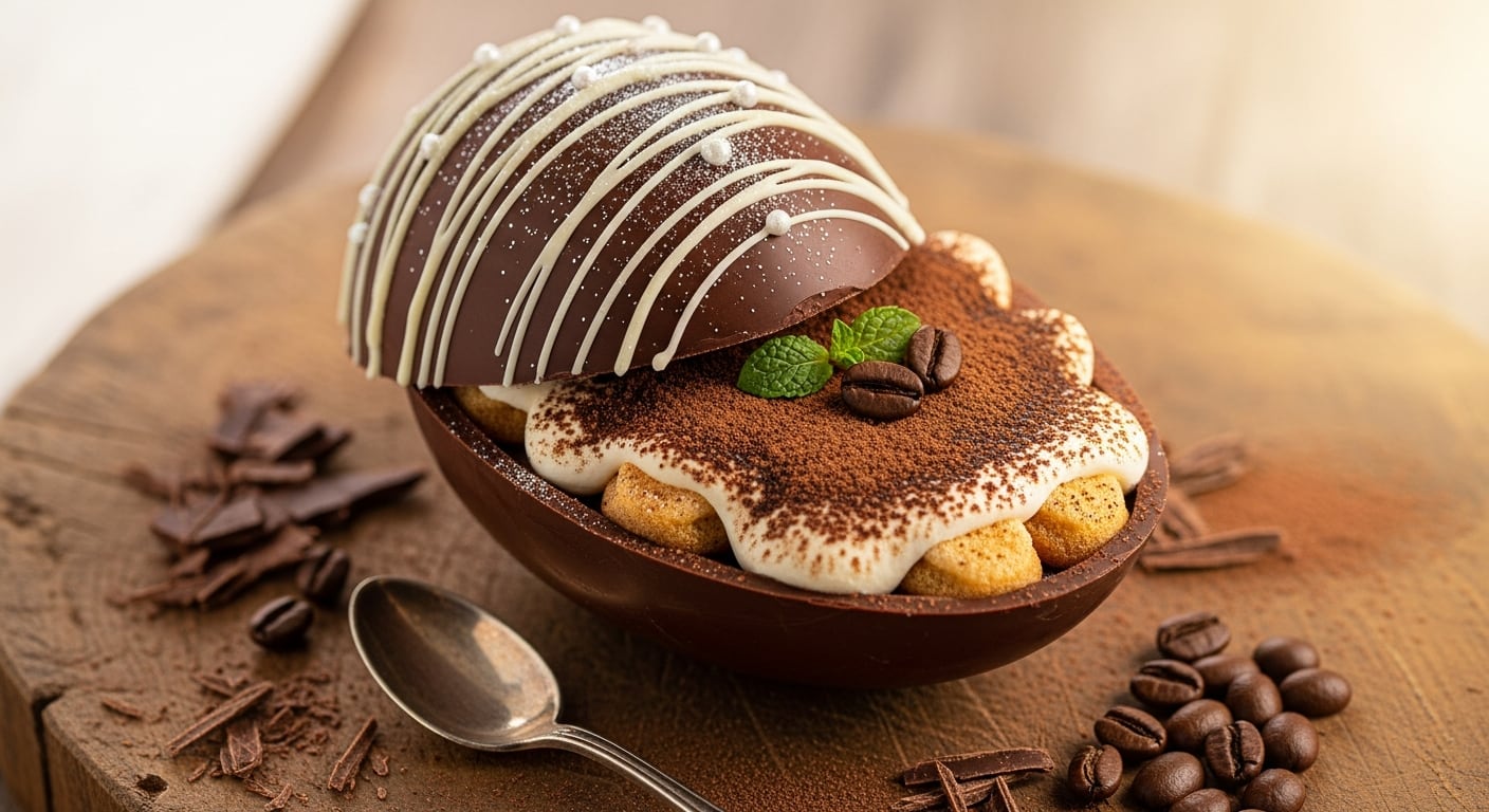 No se aconseja freezar los huevos de Pascua rellenos, ya que el relleno de tiramisú puede perder su estructura y volverse acuoso (Imagen Ilustrativa Infobae)