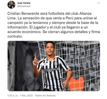 Publicación de periodista José Varela