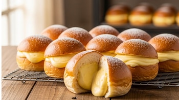 Receta de pan de leche con crema pastelera, rápida y fácil
