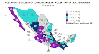 Confianza en los gobiernos estatales. Foto: INEGI