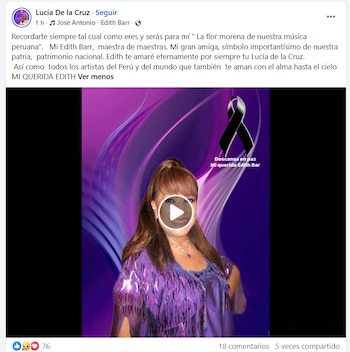 Lucía De La Cruz también le dedicó unas amotivas palabras a Edith Barr,
