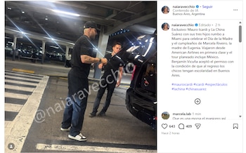 La periodista Naiara Vecchio difundió la primera imagen de Mauro Icardi en Estados Unidos