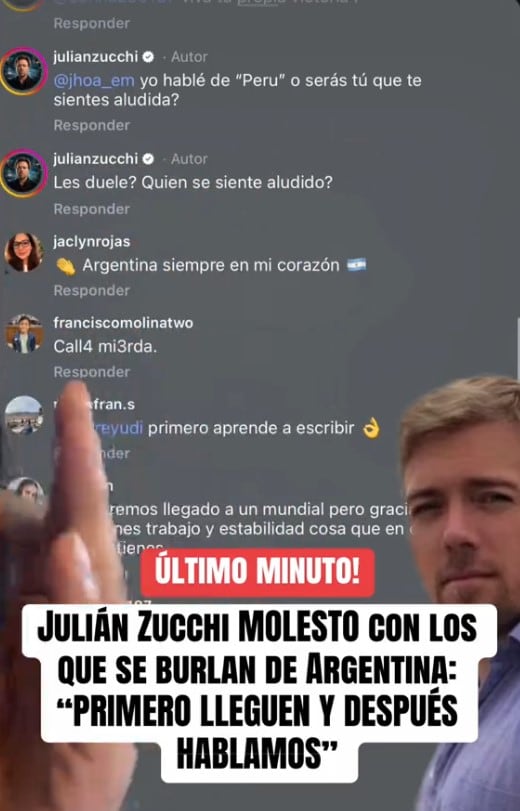 Julián Zucchi saca cara por Argentina tras perder la final y lanza fuerte mensaje: “Después hablamos”. Captura: IG Julián Zucchi.