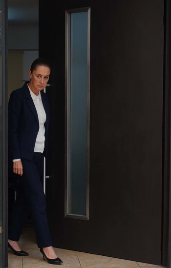 Claudia Sheinbaum durante su llegada