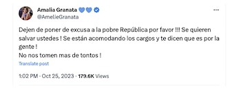 Otro posteo de Granata en