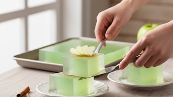 Gelatina de manzana verde y