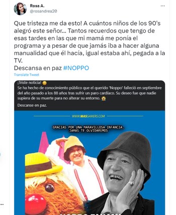 Usuarios despiden a Noppo Takami,