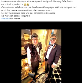 Una amiga de Zafar Padamsee Mawani y Guillermo Jafett Hidalgo Ortiz confirmó este jueves 18 de junio su muerte tras varias semanas desaparecidos