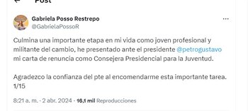 Gabriela Posso confirma que pasó
