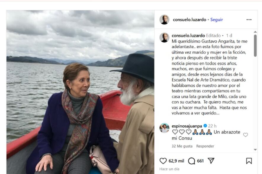 La actriz lamentó la muerte de su colega con un sentido mensajes en redes sociales - crédito @consuelo.luzardo/ Instagram