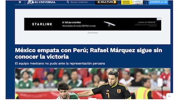 La reacción de El Universal sobre el empate de México ante Perú.