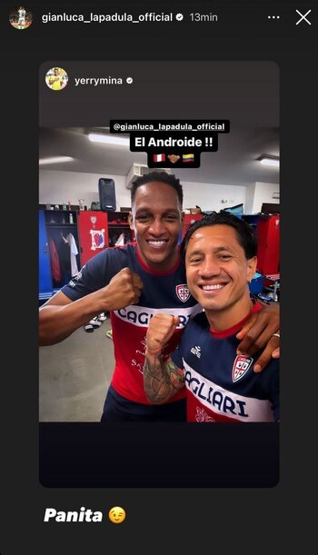 Gianluca Lapadula junto a Yerry