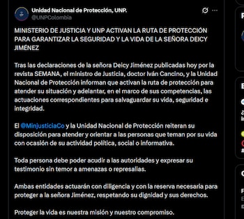 UNP - crédito @UNPColombia/X