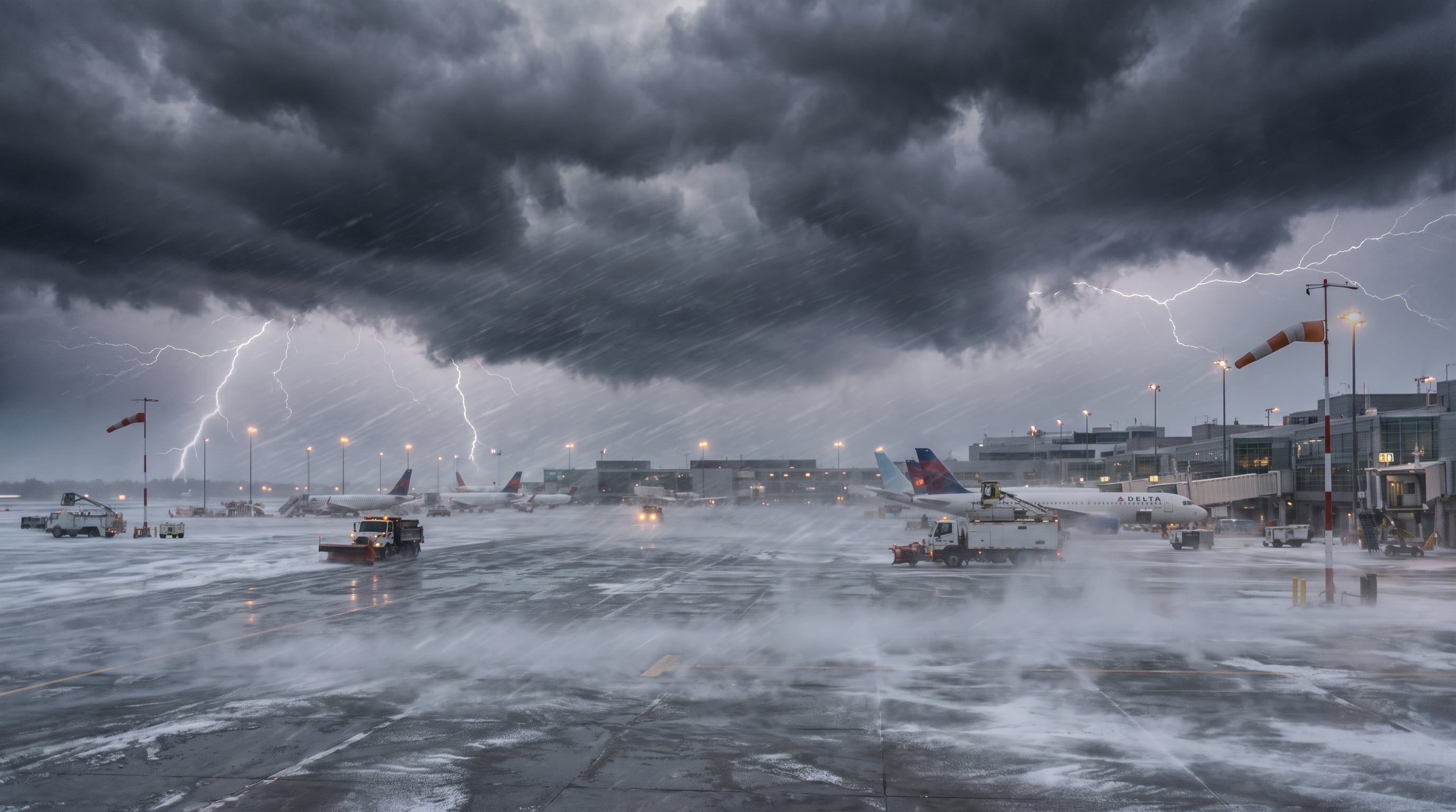 Las condiciones meteorológicas afectan la operación aérea porque reducen los movimientos en pista y aumentan la separación entre aviones (Imagen Ilustrativa Infobae)
