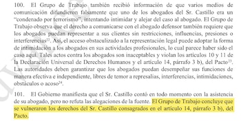 Grupo de trabajo da por acreditada automáticamente una vulneración porque, dice, el Gobierno no pudo refutar las alegaciones de la "fuente".