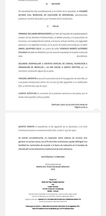 El expediente será remitido a