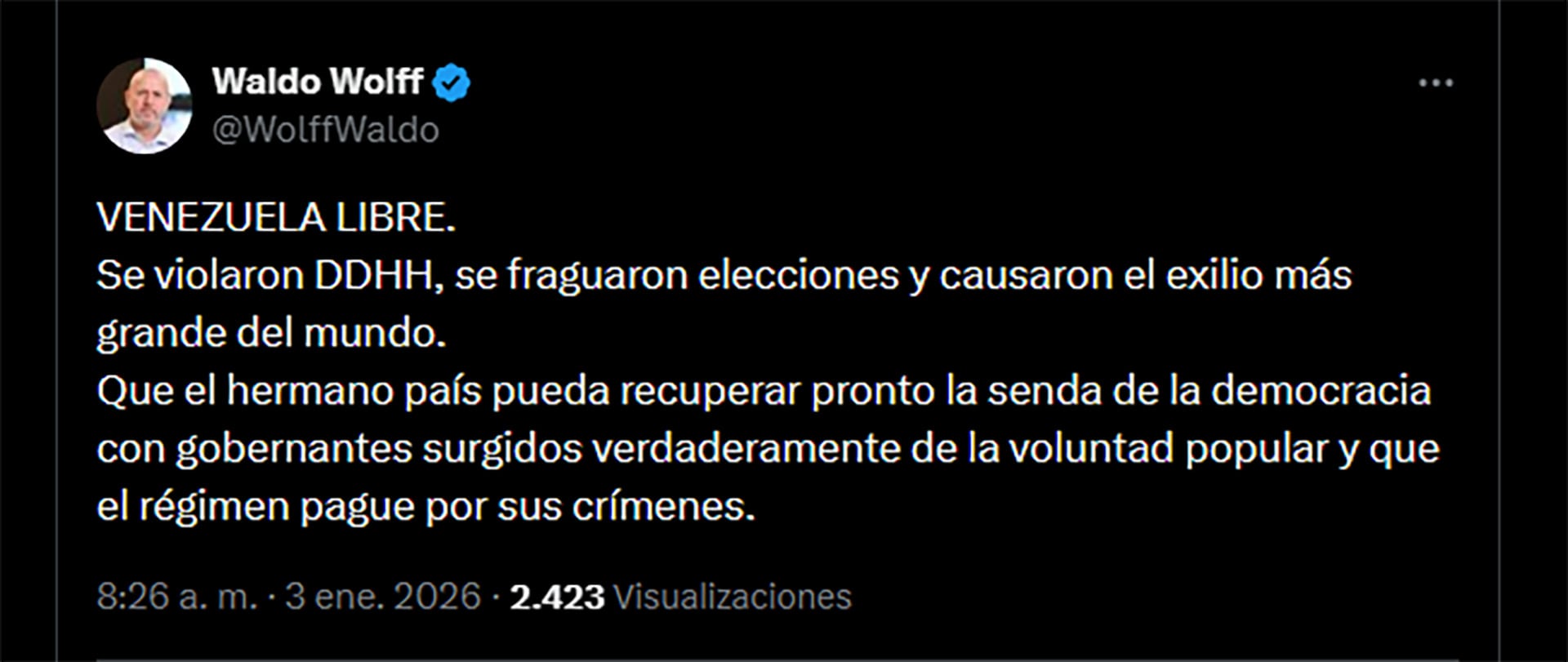 El dirigente del PRO también se pronunció al respecto.