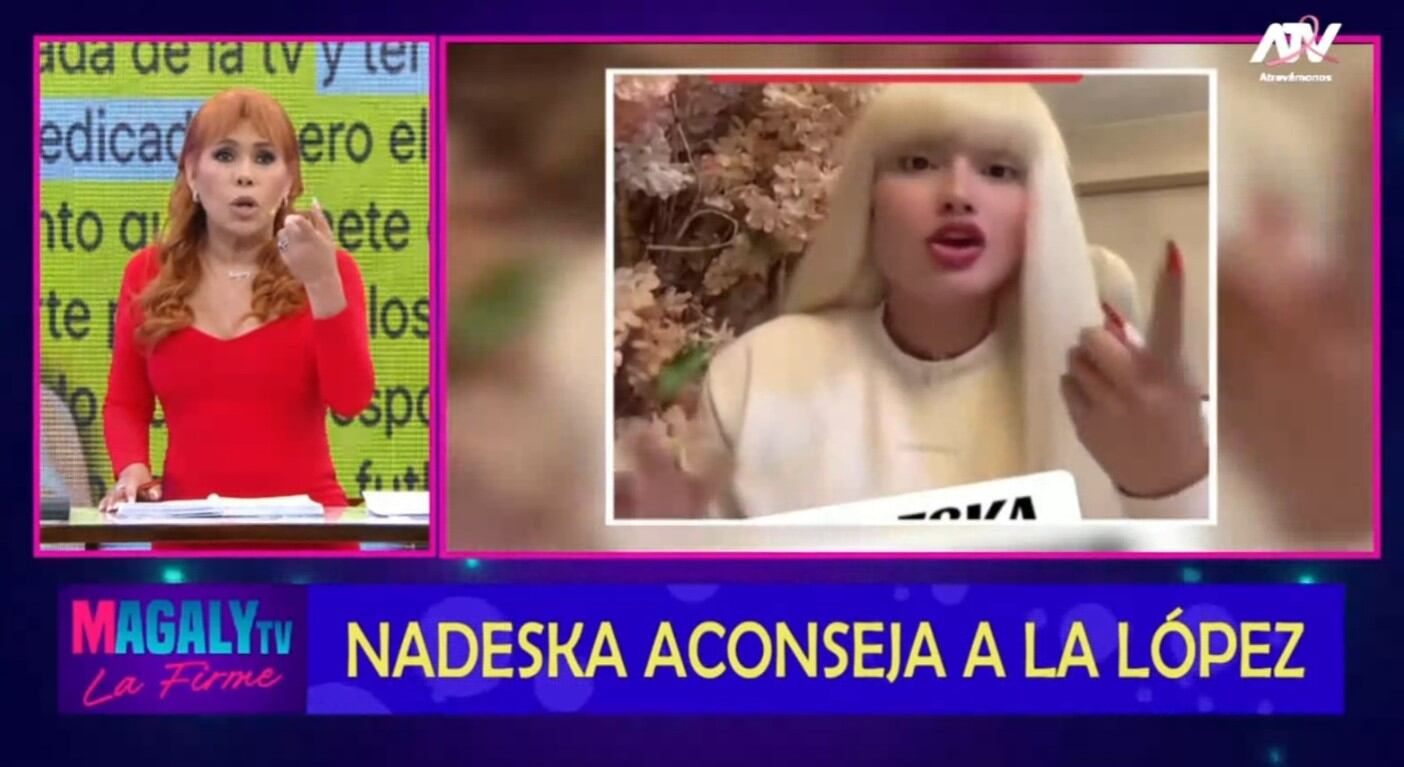 Magaly Medina enfrenta a Nadeska Widausky y le recuerda su confesión sobre Christian Cueva. Infobae Perú / Captura TV - Magaly Tv La Firme
