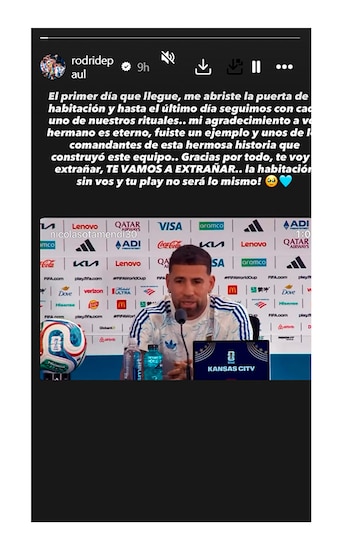 Sentido mensaje de De Paul a Otamendi