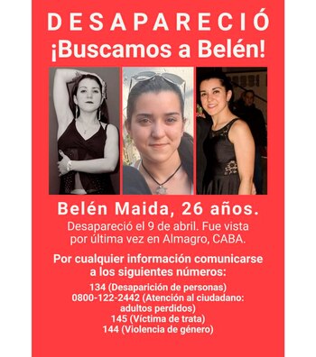Belén Maida está desaparecida desde