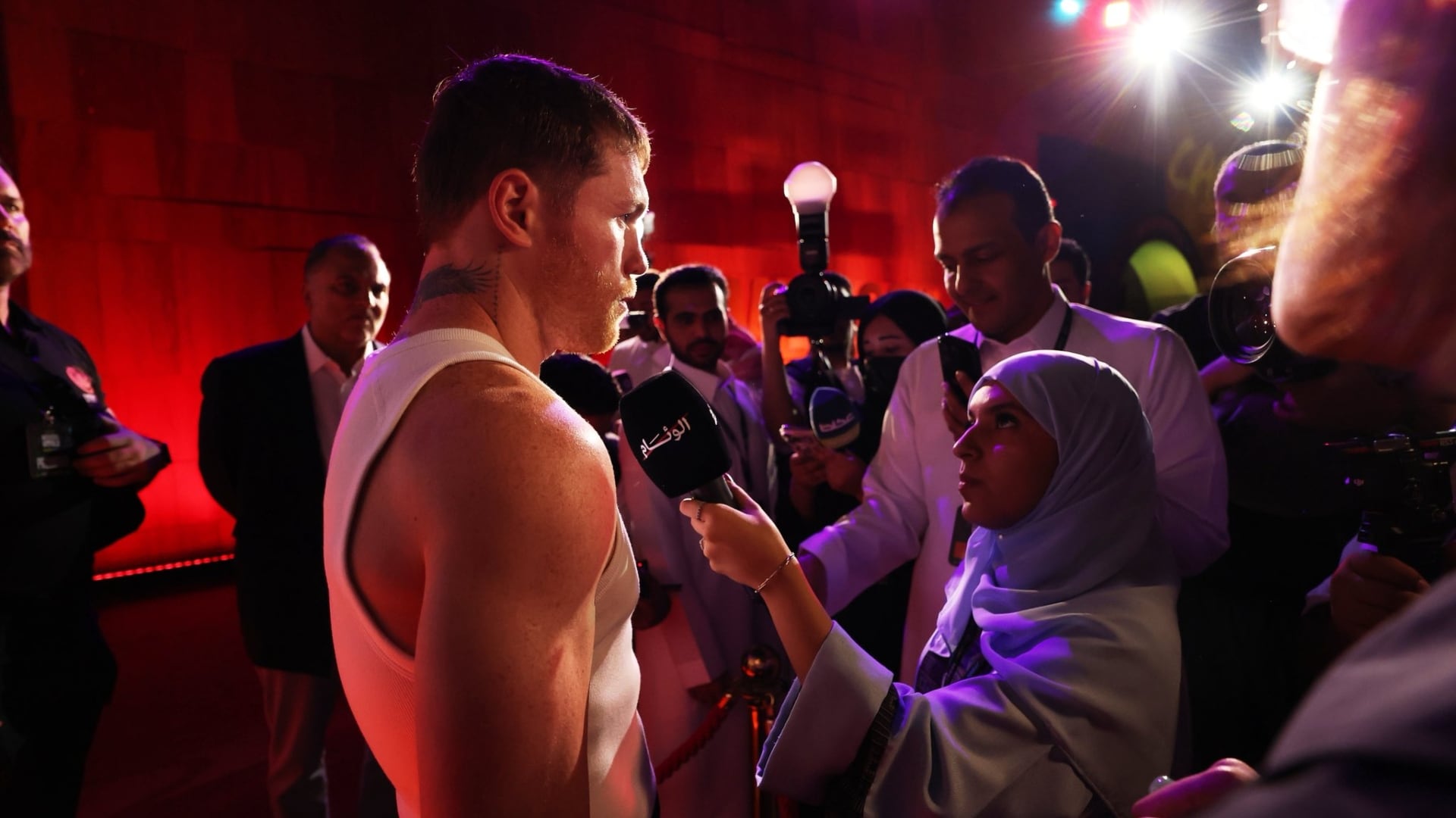 Canelo Álvarez ya se encuentra en Riad, Arabia Saudita, para pelear contra Christian Mbilli por el título mundial supermediano del CMB (X@Canelo)