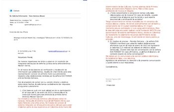 La defensa de Verónica Alcocer anunció que también pondrá en conocimiento de las autoridades estadounidenses el desmentido de Manel Grau y otros elementos de contraste recopilados durante sus propias gestiones jurídicas - cédito @RedMasNoticias/X
