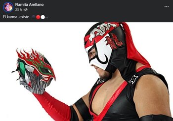 El luchador mexicano publicó una foto viral recordando el conflicto que lo obligó a abandonar el personaje de Octagón Jr (Facebook / Flamita Arellano)