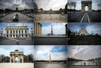 Mosaico de fotos de París