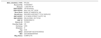 Una de las transferencias a