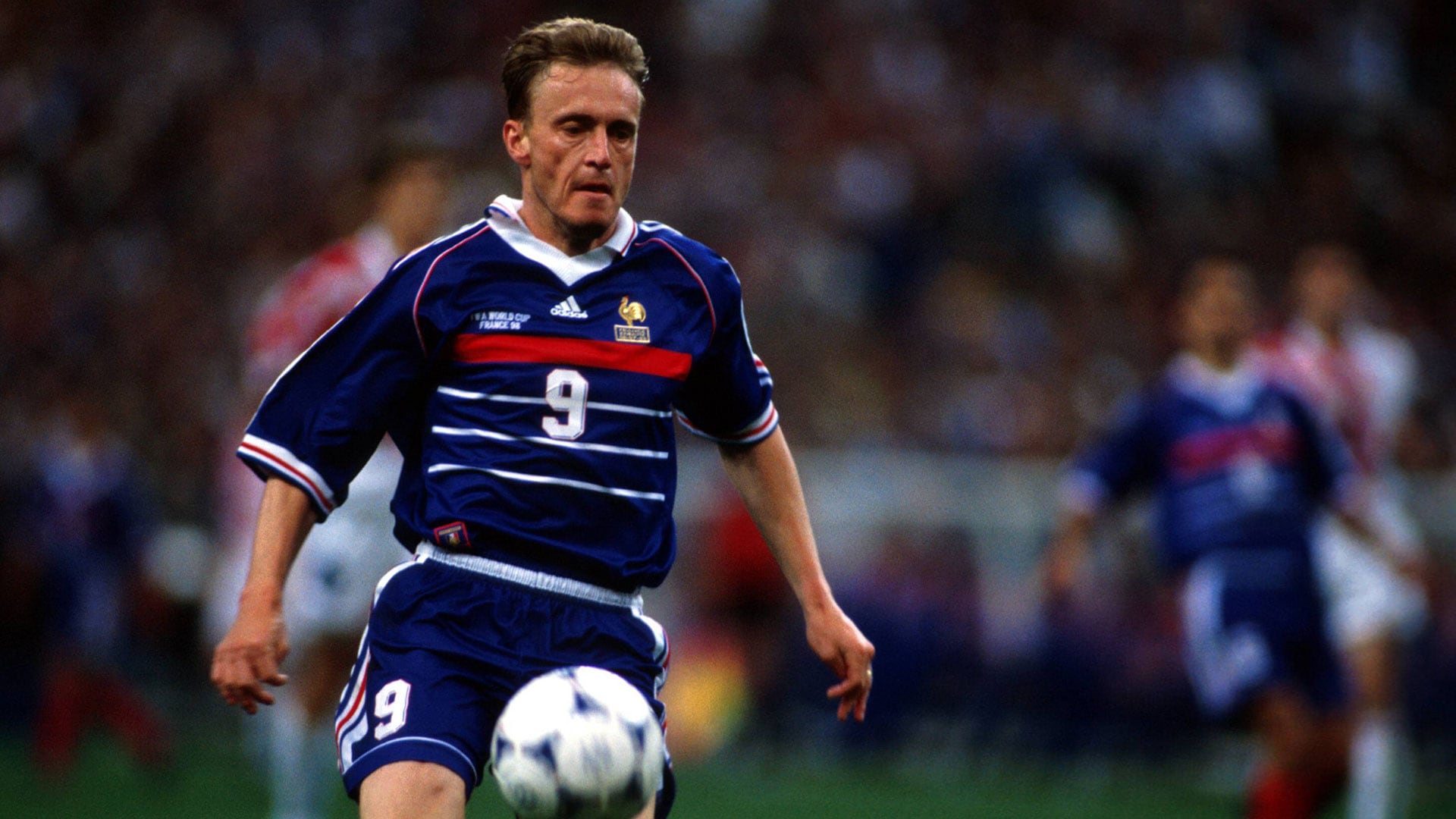 Stéphane Guivarc'h con la camiseta de Francia en el Mundial de 1998