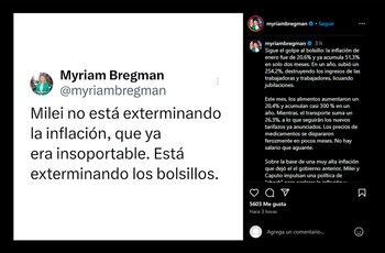 La diputada Myriam Bregman criticó
