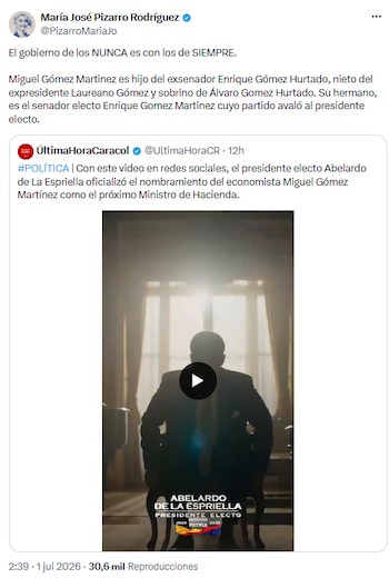 María José Pizarro cuestionó la designación de Miguel Gómez Martínez y criticó la permanencia de figuras tradicionales en el gobierno - crédito @PizarroMariaJo/X