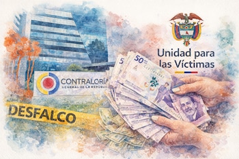 Una acuarela ilustra la supervisión de la Contraloría General de la República sobre un desfalco de dinero en la Unidad para las Víctimas - crédito