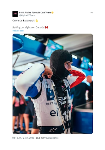 El posteo de Alpine con