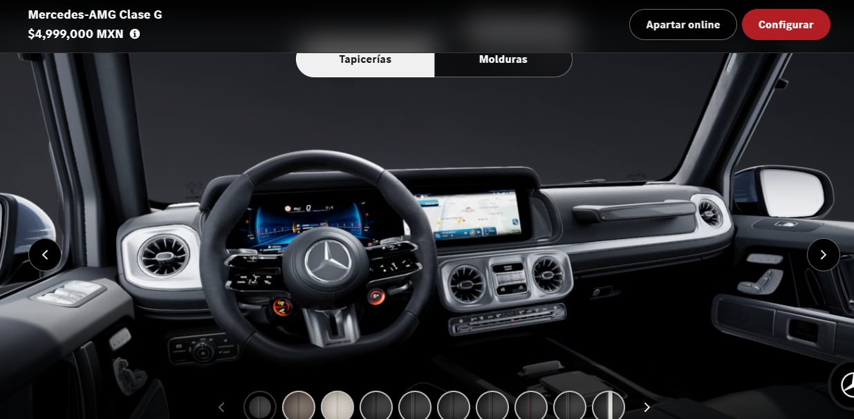 Las característica de la camioneta usada por Natanael Cano. (Mecedes Benz/Captura de pantalla)
