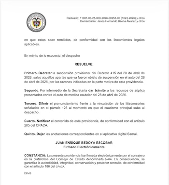 El Consejo de Estado concluyó que el Gobierno excedió su facultad regulatoria y suspendió de manera definitiva el decreto pensional - crédito Suministrado