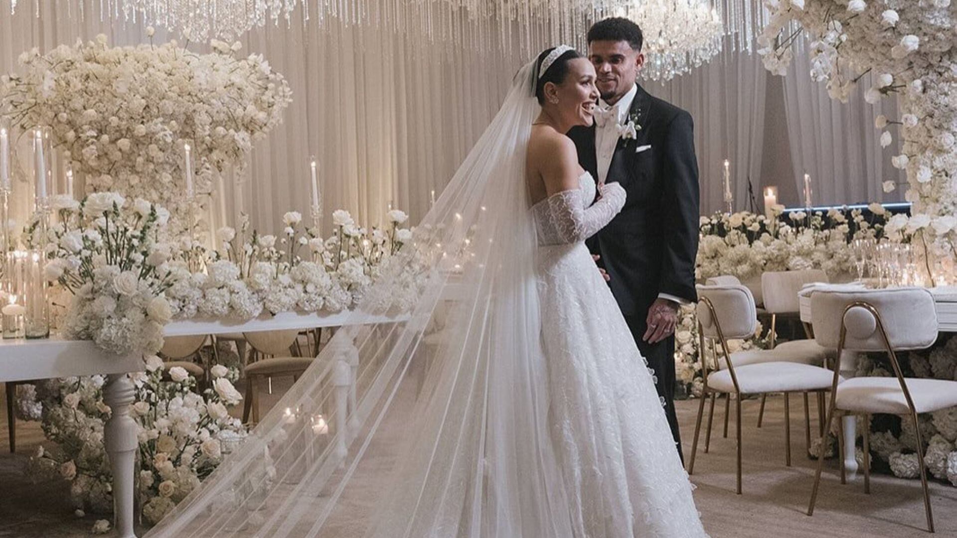 El futbolista del Liverpool contrajo matrimonio con su pareja en una ceremonia que fusionó lujo, tradición y entretenimiento en Barranquilla - crédito @luisdiaz19_/Instagram